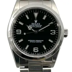 ROLEX EXPLORER 1 14720 BLACK CASE SIZE 36MM MEN'S USED WATCH #7107