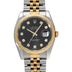 ROLEX DATEJUST 116233G BLACK CASE SIZE 3636MM MEN'S USED WATCH #7287