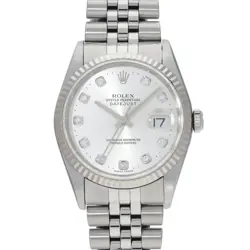 ROLEX DATEJUST 16234G SILVER CASE SIZE 3636MM MEN'S USED WATCH #72237