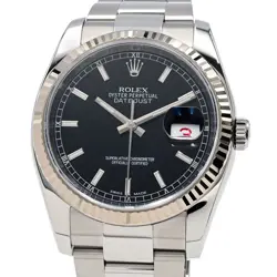 ROLEX DATEJUST RANDOM NUMBER (2016) 116234 BLACK MEN'S USED WATCH #74407