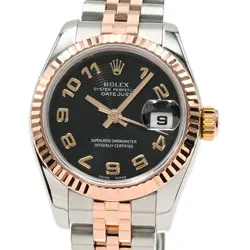 ROLEX DATEJUST D (AROUND 2005) 179171 BLACK LADIES USED WATCH #71407