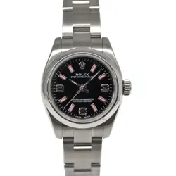 ROLEX OYSTER PERPETUAL 176200 BLACK CASE SIZE 26MM LADIES USED WATCH #72177