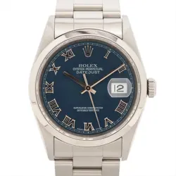 ROLEX DATEJUST 16200 SS SS AT BLUE-FACE 1 EXTRA LINK