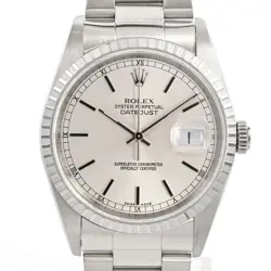 ROLEX DATEJUST 16220 SILVER CASE SIZE 36MM MEN'S USED WATCH #71107