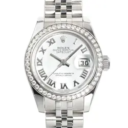 ROLEX DATEJUST 179384NR WHITE LADIES USED WATCH #7107