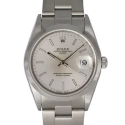 ROLEX OYSTER PERPETUAL DATE 15200 SILVER CASE SIZE 34.0MM USED WATCH #72177