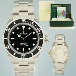 MINT 2006 PAPERS ROLEX SUBMARINER NO-DATE 2 LINE 14060M STEEL BLACK 40MM WATCH