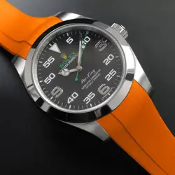 ROLEX AIR-KING 40MM OYSTER PERPETUAL SUPERALLOY 904L STAINLESS STEEL ORANGE RARE