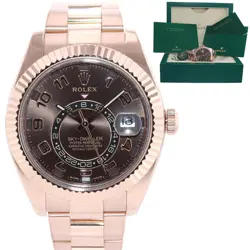 MINT 2017 ROLEX SKY-DWELLER ROSE GOLD CHOCOLATE ARABIC 326935 42MM WATCH BOX