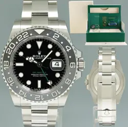 2024 NEW PAPERS ROLEX GMT MASTER II BRUCE WAYNE OYSTER 126710GRNR WATCH BOX