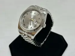 ROLEX DATEJUST 116234 STEEL & WHITE GOLD JUBILEE RHODIUM ROMAN DIAL 36MM