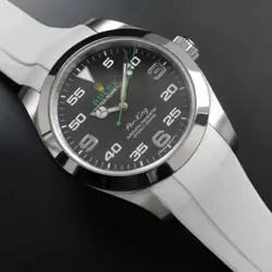 ROLEX 116900 AIR-KING 40MM SUPERALLOY 904L STAINLESS STEEL PURE WHITE RACING RUB