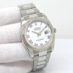ROLEX 116234 DATEJUST WITH WHITE ROMAN DIAL ON OYSTER