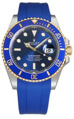 ROLEX SUBMARINER 126613LB 41MM BLUE DIAL 18K YELLOW GOLD & STEEL ON BLUE RACING