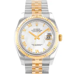 ROLEX DATEJUST 36 116233 ROMAN MOTHER OF PEARL STEEL YELLOW GOLD MENS WATCH 2004