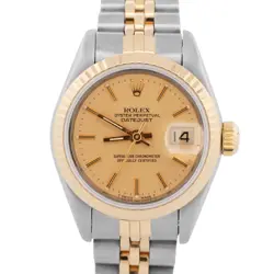 LADIES ROLEX DATEJUST 26MM CHAMPAGNE TWO-TONE 18K YELLOW GOLD JUBILEE 69173