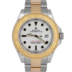 MINT PAPERS ROLEX YACHT-MASTER 40MM WHITE REHAUT TWO-TONE 18K 16623 WATCH BOX