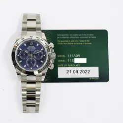 2022 ROLEX COSMOGRAPH DAYTONA, 116509, 40MM, WHITE GOLD, BLUE DIAL, OYSTER BR...