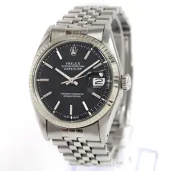 1976 ROLEX DATEJUST 1601 36MM BLACK DIAL JUBILEE BAND