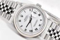 1996 ROLEX DATEJUST 36MM STAINLESS STEEL WHITE ROMAN DIAL 16234 WATCH