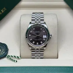 ROLEX DATEJUST 31 NEW 2025 RHODIUM GRAY DIAMOND DIAL STAINLESS STEEL JUBILEE