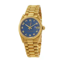 ROLEX 31MM 18KT YELLOW GOLD DATEJUST REF. 6827 WITH BLUE JUBILEE DIAL