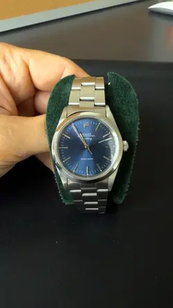 ROLEX AIR KING BLUE DIAL 5500 *NAKED* *MINUS ONE LINK* 1989