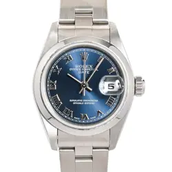 ROLEX OYSTER PERPETUAL DATE 79160 WATCHES / BLUE ROMAN MECHANICAL AUTOMATIC ...