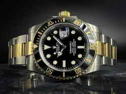 2015 ROLEX SUBMARINER DATE 40MM 18K YELLOW GOLD STEEL BLACK WATCH 116613LN (2015