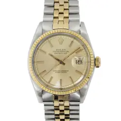 ROLEX DATEJUST 1601/3 34 SS/YG VINTAGE AUTOMATIC MEN'S #U312