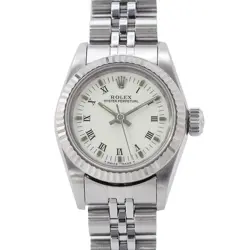 ROLEX DATEJUST 24MM STAINLESS STEEL 18K WHITE GOLD WHITE DIAL 67194