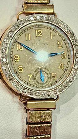 ROLEX 18K GOLD DIAMOND BEZEL 1933 LADIES