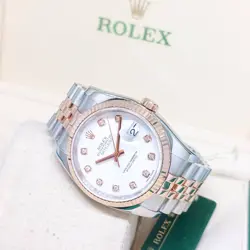 ROLEX 36MM 18K HALF ROSE GOLD WHITE DIAMONDS DATEJUST  116231 (2012)