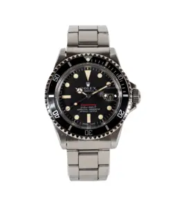 ROLEX SUBMARINER DATE 1680 'RED'. AN ORIGINAL  1971 WATCH WITH BOXES AND PAPERS