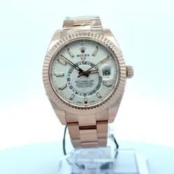ROLEX SKY-DWELLER 326935 EVEROSE WHITE DIAL 42MM OYSTER BRACELET WATCH