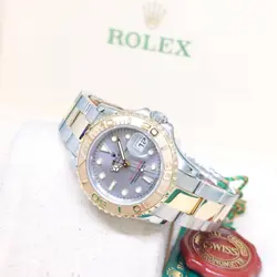 ROLEX 29MM 18K HALF YELLOW GOLD GREY DIAL LADY YACHTMASTER REF: 169623 (2003)