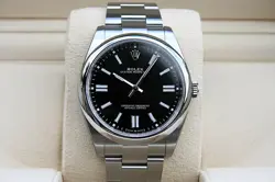 ROLEX 124300 OYSTER PERPETUAL WATCH BLACK DIAL NIB