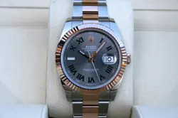 ROLEX 126331 DATEJUST WATCH ROSE/STEEL WIMBLEDON DIAL 41MM