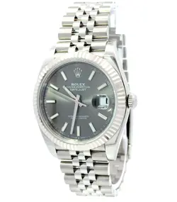 ROLEX 2024 DATEJUST 126334 41MM RHODIUM DIAL JUBILEE WATCH W/ BOX AND PAPERS