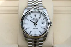 ROLEX 126334 DATEJUST 41MM WATCH WHITE DIAL NIB