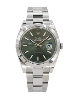 2024 ROLEX DATEJUST 41 126300 MINT GREEN DIAL OYSTER BRACELET BOX & PAPERS