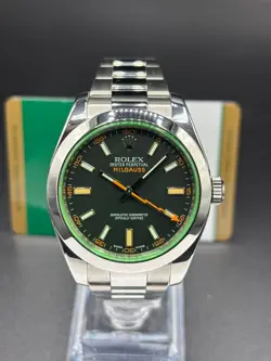 ROLEX MILGAUSS 116400GV STAINLESS STEEL WATCH WITH PAPERS