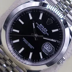 ROLEX MEN'S 41MM DATEJUST STAINLESS STEEL W/ JUBILEE BLACK 126300 COMPLETE 2024!