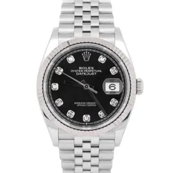 2025 PAPERS ROLEX DATEJUST 36 BLACK DIAMOND DIAL STEEL JUBILEE WATCH 126234 BOX
