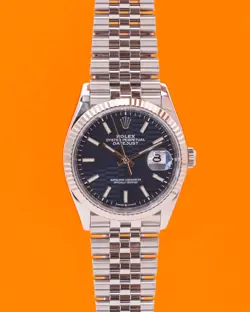 ROLEX DATEJUST 36MM 126234 BLUE MOTIFF DIAL FLUTED JUBILEE 2021