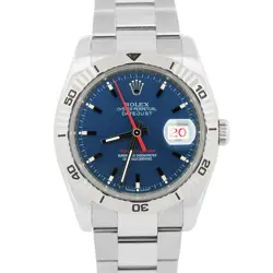 ROLEX DATEJUST TURN-O-GRAPH THUNDERBIRD BLUE RED STAINLESS STEEL 18K 116264