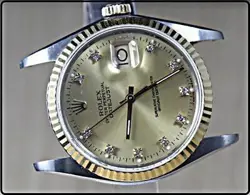 ROLEX MEN'S 36MM  16013 DATEJUST 18K/SS QUICK SET SAPPHIRE CRYSTAL WATCH HEAD