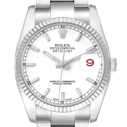 ROLEX DATEJUST STEEL WHITE GOLD WHITE DIAL AUTOMATIC MENS WATCH 116234