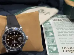 Rolex 16610 Oyster Perpetual Submariner  Used With Certificate Orig Box Tag