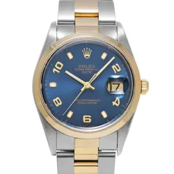 ROLEX OYSTER PERPETUAL DATE 15203 BLUE WATCH 678722